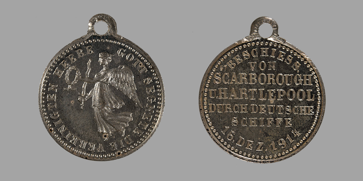 Silver German medal commemorating the attack on Scarborough and Hartlepool, December 1914