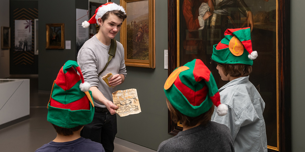 Children attending a festive family tour