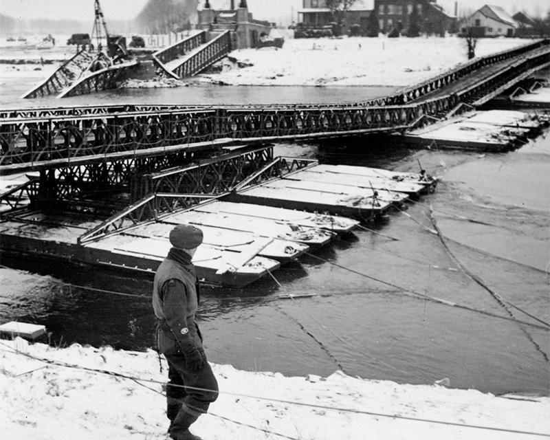 Bridge over the River Maas at Maaseik in Belgium