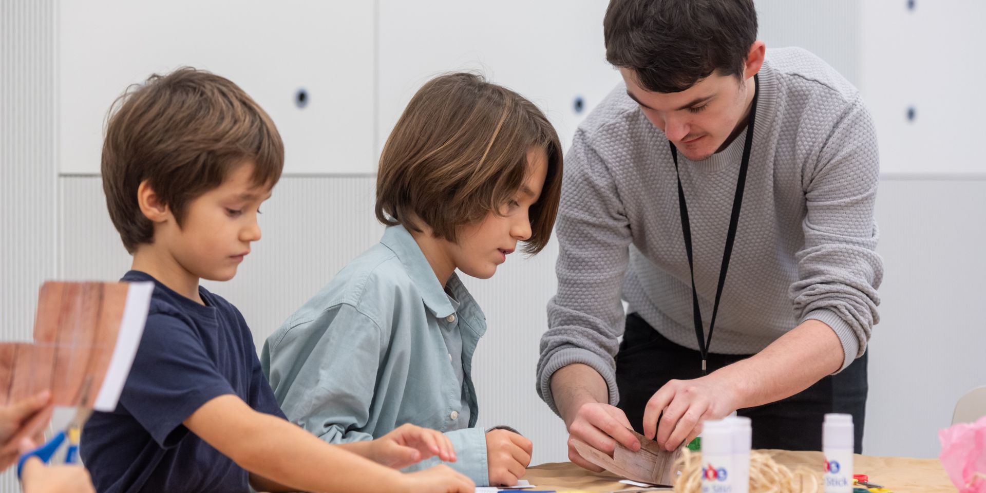 Children attending a craft workshop