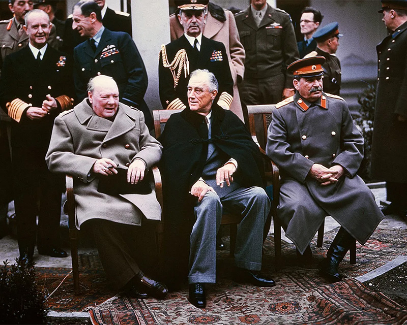 Churchill, Roosevelt and Stalin at the Yalta Conference, 1945