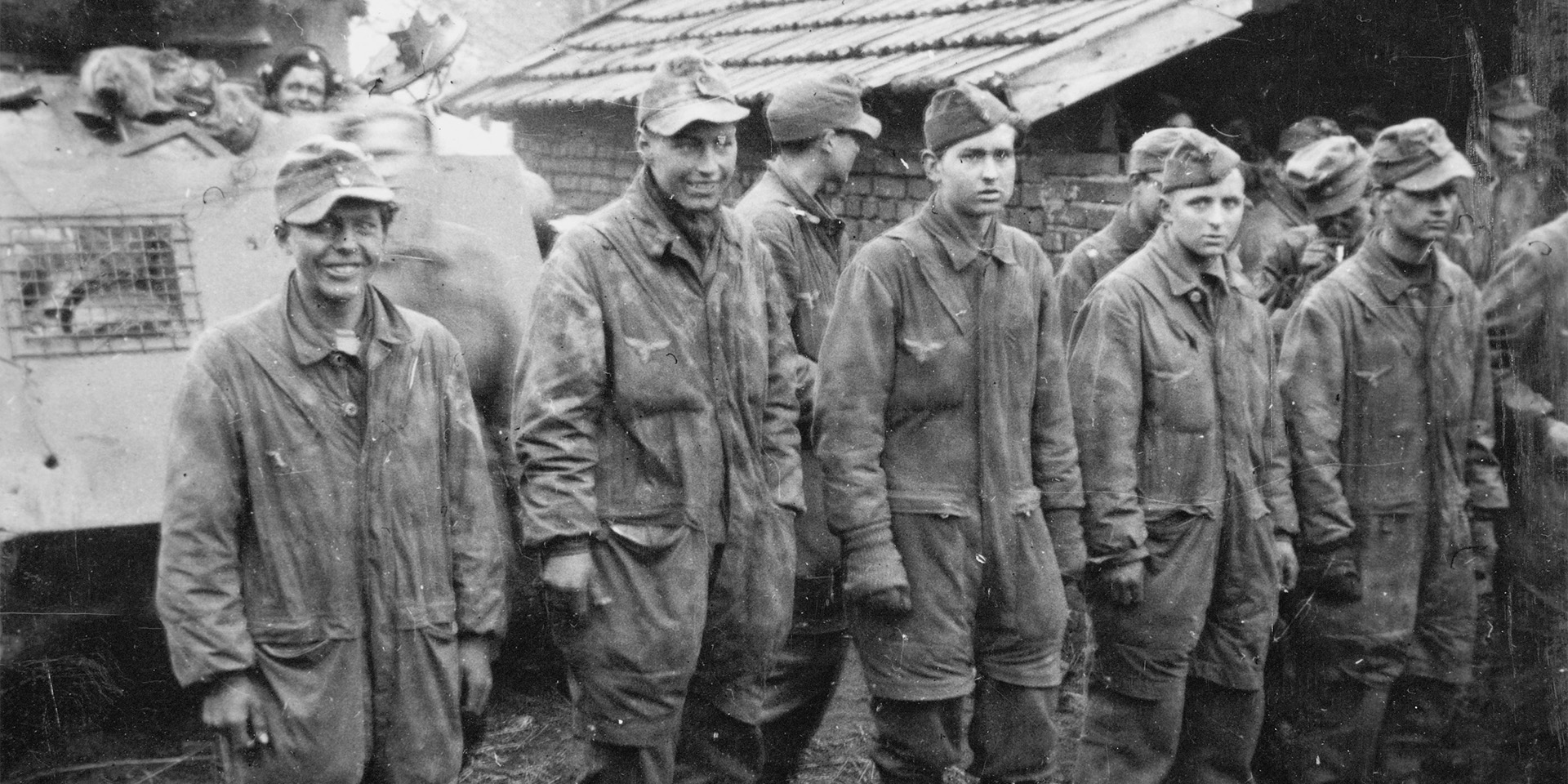 Teenage German prisoners captured south of Bocholt, March 1945