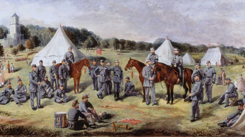 The Norfolk Volunteers at Gunton Park, 1864