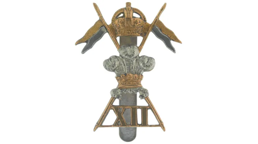 Cap badge, 12th (Prince of Wales’s Royal) Lancers, c1902