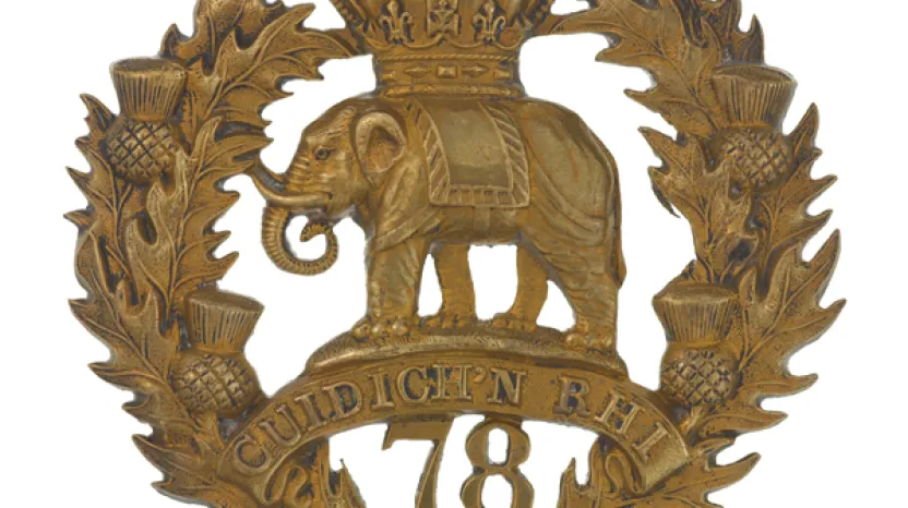 Glengarry badge, 78th (Highlanders) Regiment of Foot (Ross-shire Buffs), c1874
