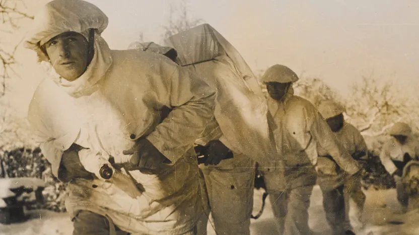 British Army Commandos in the snow, January 1945