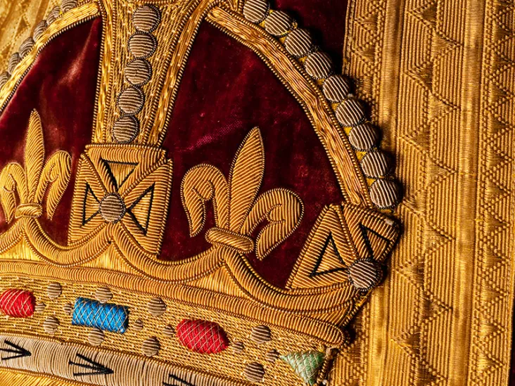 Detail from a State Trumpeter's coat worn at the Delhi Durbar of 1911