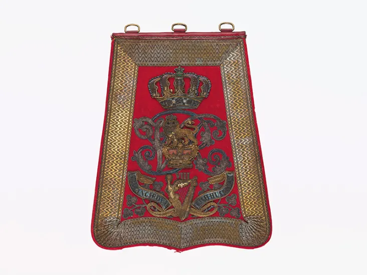 Embroidered sabretache of the 8th (King’s Royal Irish) Light Dragoons, c1840