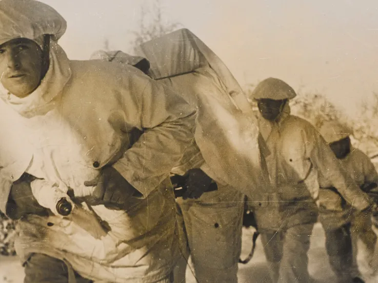 British Army Commandos in the snow, January 1945