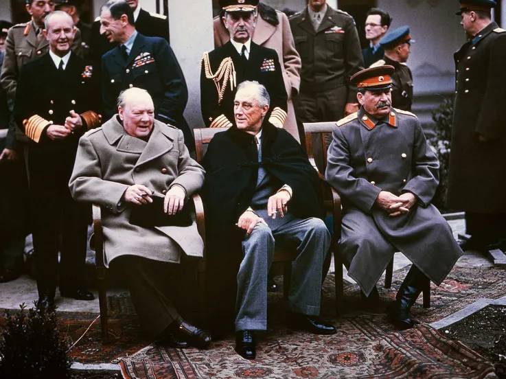 Churchill, Roosevelt and Stalin at the Yalta Conference, 1945