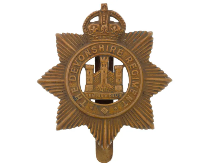 Cap badge, The Devonshire Regiment, c1917