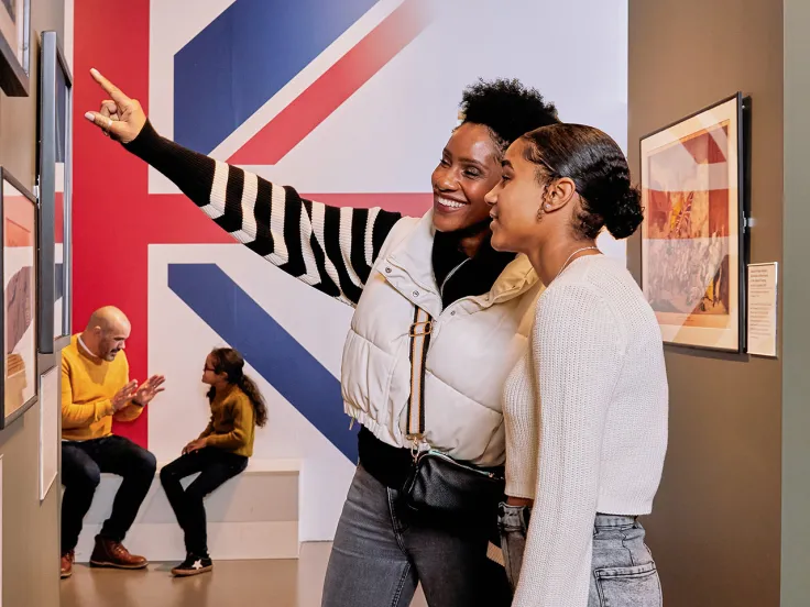 A family visiting the Army at Home gallery