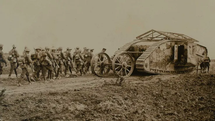 Mark I tank C19 in Chimpanzee Valley during the Battle of Flers Courcelette, 1916