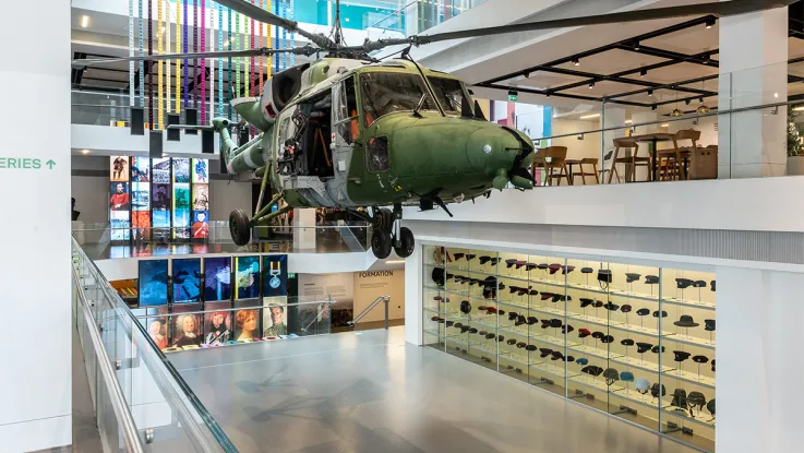 Lynx helicopter suspended in the Atrium space