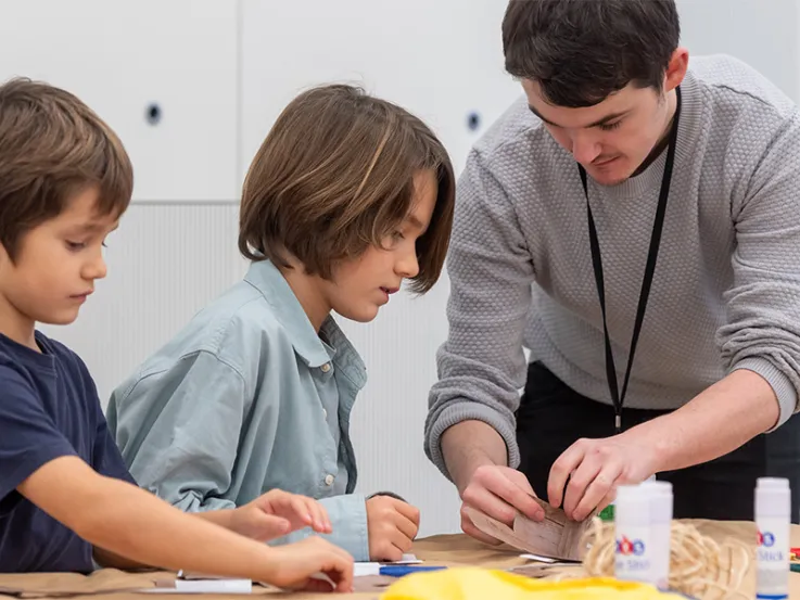 Children attending a craft workshop