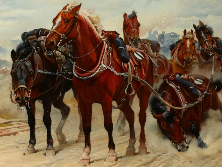 ‘Patient Heroes’, a Royal Horse Artillery gun team in action, 1882