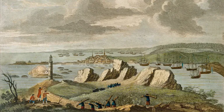 'A view of Louisburg in North America taken near the Light House when that City was besieged in 1758'