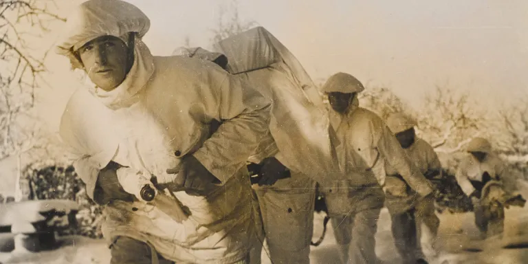 British Army Commandos in the snow, January 1945